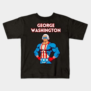 Founding Bro: George Washington 80s Wrestler Kids T-Shirt